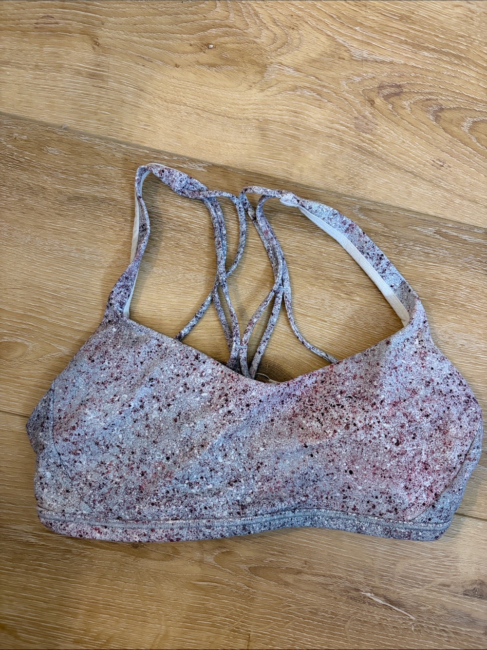 lululemon athletica Pink Speckle Strappy Sports Bra